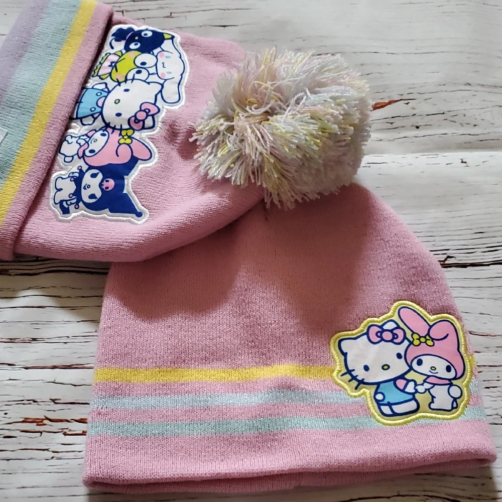 🆕️ Hello Kitty and Friends Girl's Pink Beanie Set 💕
